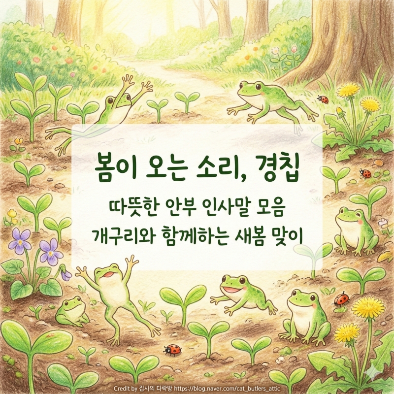 경칩 인사말 봄이 오는 소리 들리시나요 ㅎㅎ 마음을 녹이는 경칩 인사말 모음! 벌써 봄이네요 ^^